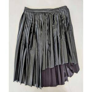 NWT Giamba by Giambattista Valli Faux Leather Pleated Skirt Medium Sz 44